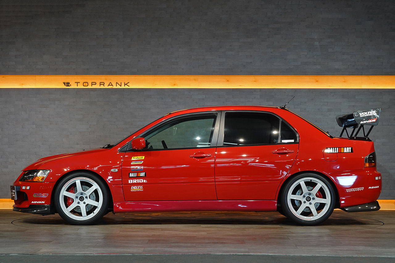 2006 Mitsubishi LANCER EVOLUTION CT9A Lancer GSR Evolution 9 MR, RED SOLID -P23E- RAYS TE37 SAGA Time Attack Edition , VOLTEX GT Wing
