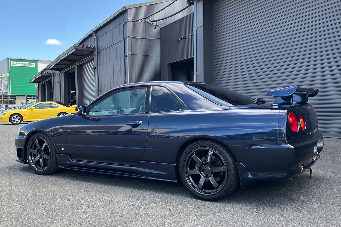 1999 Nissan SKYLINE COUPE ER34 Skyline 25GT-T, NISMO Front Bumper, Dark Blue Pearl-BP9-, RAYS TE37