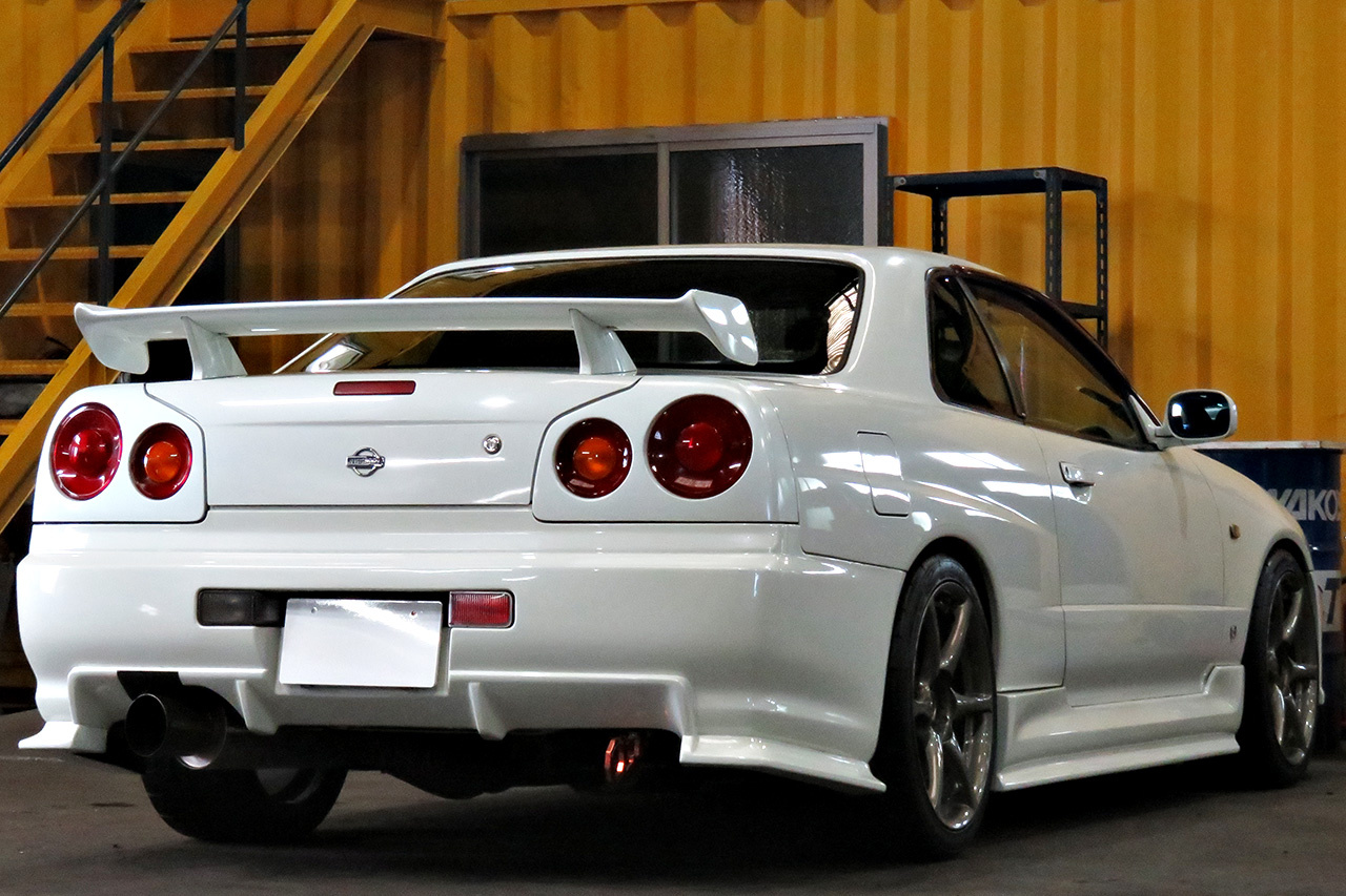 2000 Nissan SKYLINE R34 GT GT-R Look Turbo RB26DETT, R34 GTR rims , URAS aero, Blitz coil overs,  Recaro seat, Defi Gaug