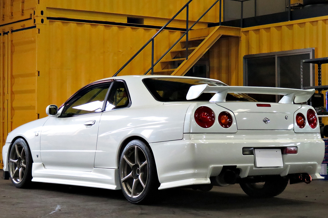 2000 Nissan SKYLINE R34 GT GT-R Look Turbo RB26DETT, R34 GTR rims , URAS aero, Blitz coil overs,  Recaro seat, Defi Gaug