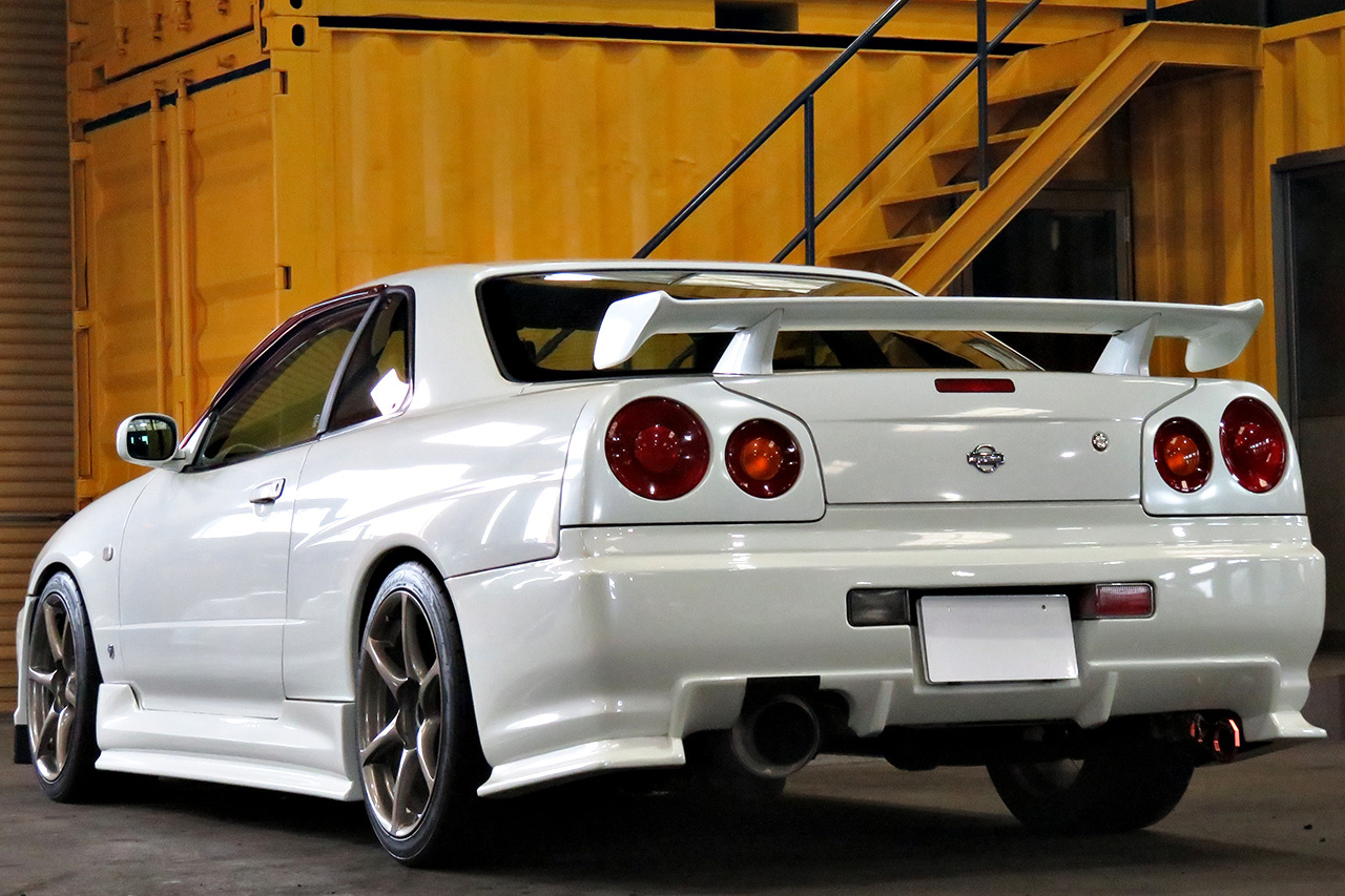 2000 Nissan SKYLINE R34 GT GT-R Look Turbo RB26DETT, R34 GTR rims , URAS aero, Blitz coil overs,  Recaro seat, Defi Gaug