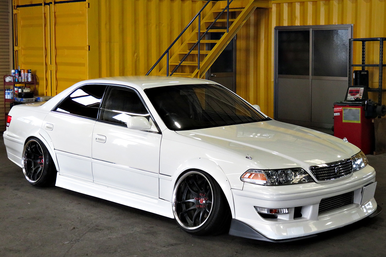 2000 Toyota MARK II SEDAN Turbo  1JZ-GTE, Work CR2P 18 in , N Style over fenders, GReddy intercooler, 326 Power coilovers