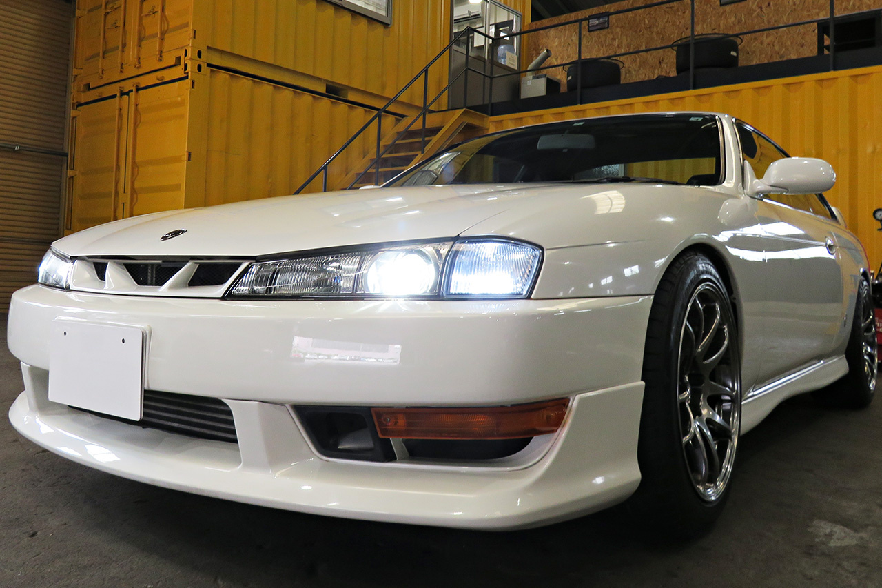 1997 Nissan SILVIA K's S14 OEM Front Kouki & OEM Kouki Rear Spoiler, Work Emotion 18 inch Wheels 