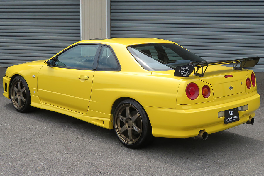 1998 Nissan SKYLINE COUPE ER34 25 GT TURBO HKS RACING WING, RAYS WHEELS, TEIN FLEX Z COILOVERS
