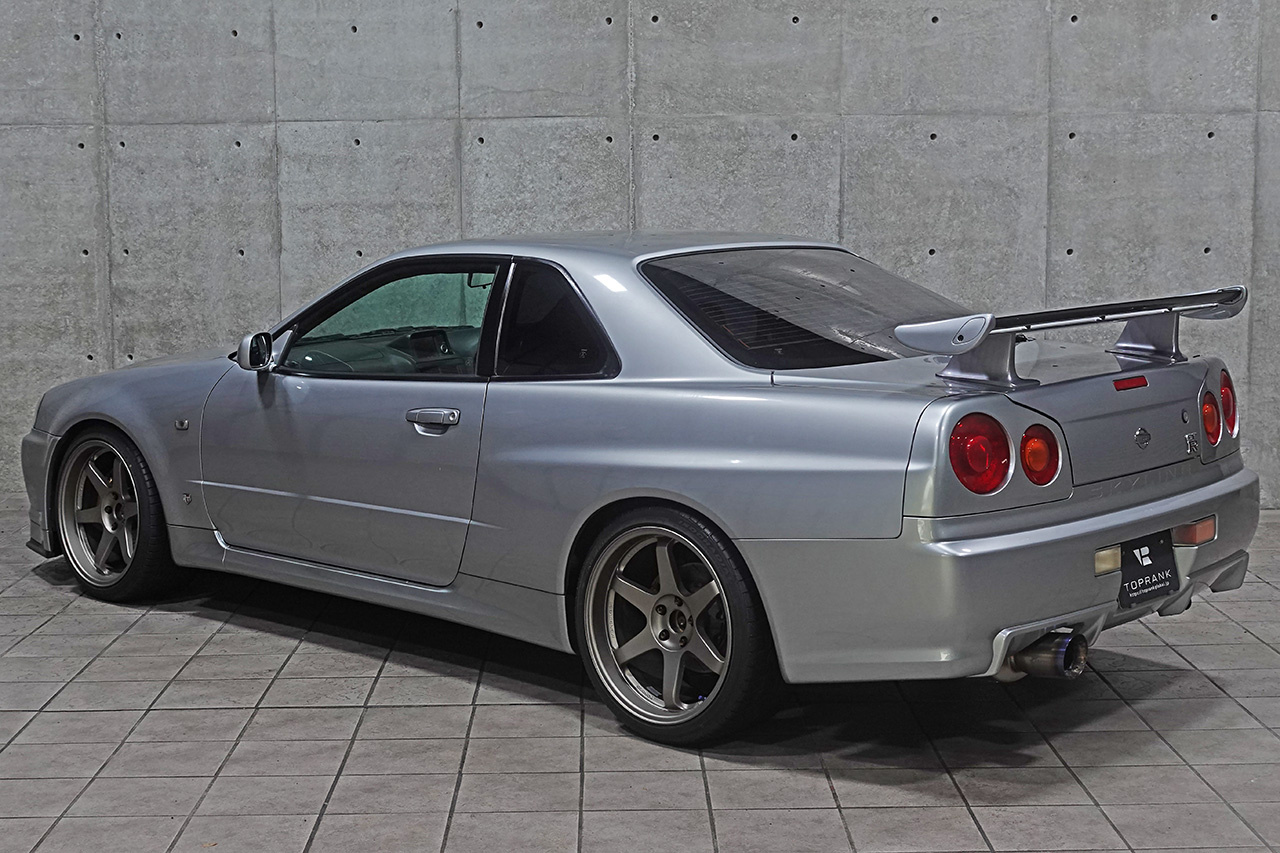 1999 Nissan SKYLINE GT-R BNR34 R34 GTR, HKS Kansai R Titanium Muffler,  RAYS TE37 19 Inch Wheels