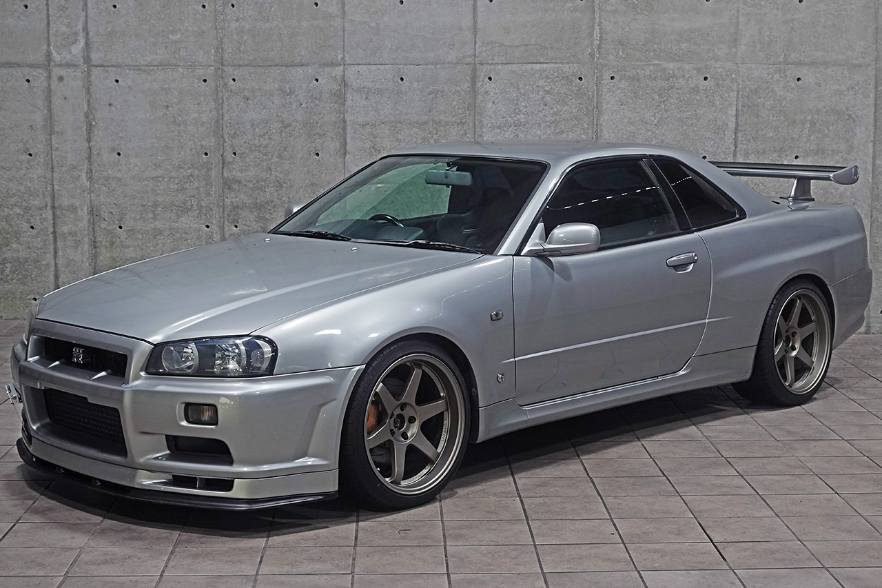 1999 Nissan SKYLINE GT-R BNR34 R34 GTR, HKS Kansai R Titanium Muffler,  RAYS TE37 19 Inch Wheels