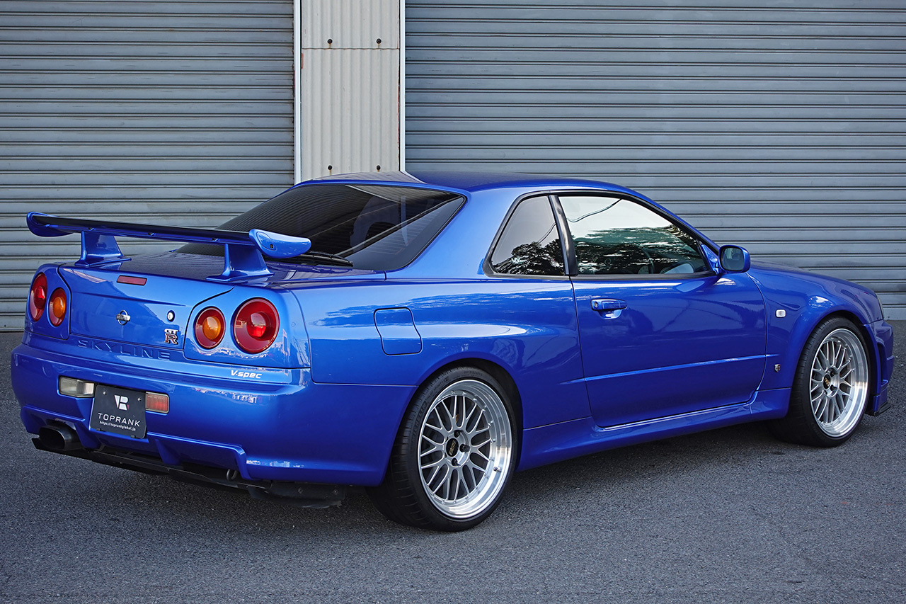 1999 Nissan SKYLINE GT-R BNR34 GTR V SPEC, TV2 Bayside Blue, BBS 19 Inch Wheels