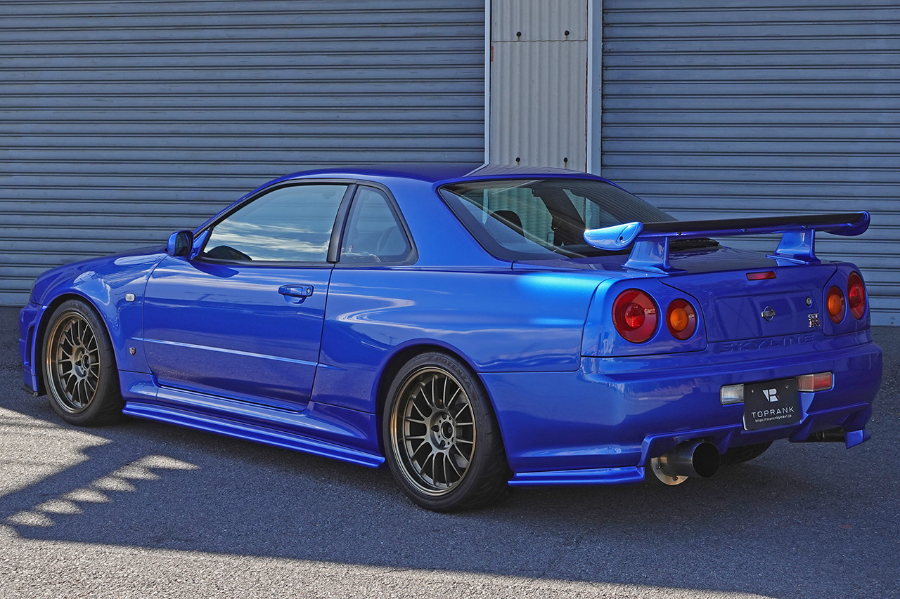 1999 Nissan SKYLINE GT-R BNR34 R34 GT-R, NISMO Aero, RAYS SE37 Alloy Wheels, ATTKD Bikyo Muffler