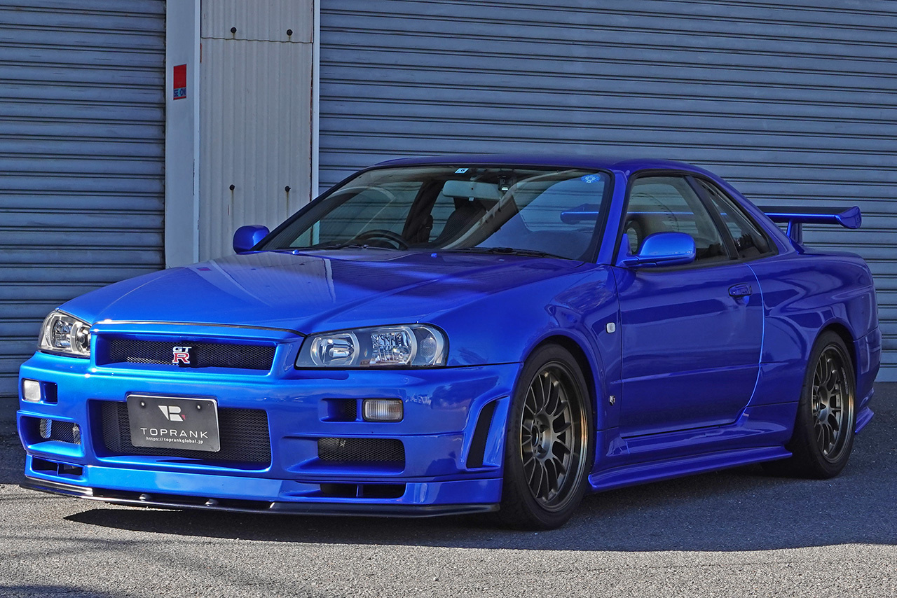 1999 Nissan SKYLINE GT-R BNR34 R34 GT-R, NISMO Aero, RAYS SE37 Alloy Wheels, ATTKD Bikyo Muffler