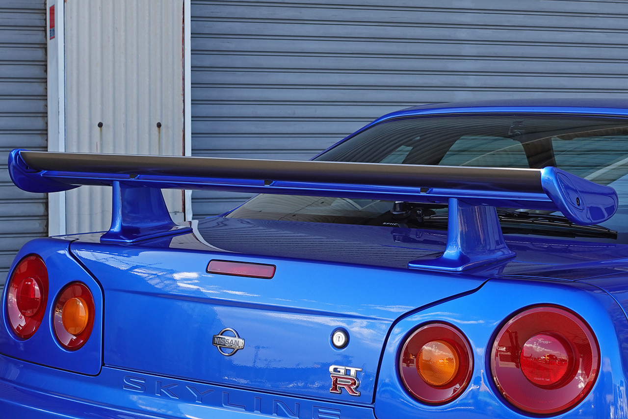 1999 Nissan SKYLINE GT-R BNR34 R34 GT-R, NISMO Aero, RAYS SE37 Alloy Wheels, ATTKD Bikyo Muffler