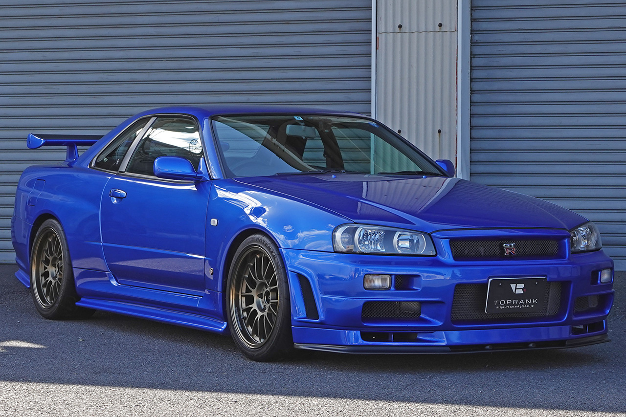 1999 Nissan SKYLINE GT-R BNR34 R34 GT-R, NISMO Aero, RAYS SE37 Alloy Wheels, ATTKD Bikyo Muffler