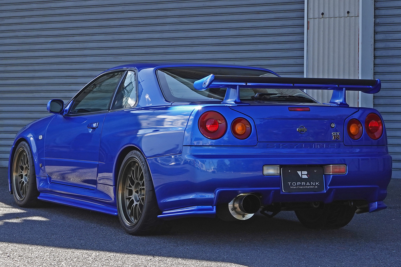 1999 Nissan SKYLINE GT-R BNR34 R34 GT-R, NISMO Aero, RAYS SE37 Alloy Wheels, ATTKD Bikyo Muffler