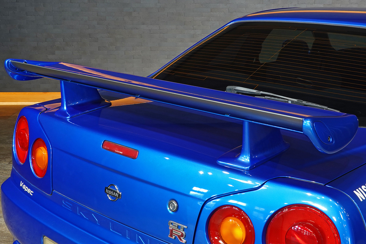 1999 Nissan SKYLINE GT-R BNR34 R34 Skyline GT-R V-Spec, TV2 Bayside Blue, Nismo S-Tune Front Bumper, Enkei 18 Inch Wheels