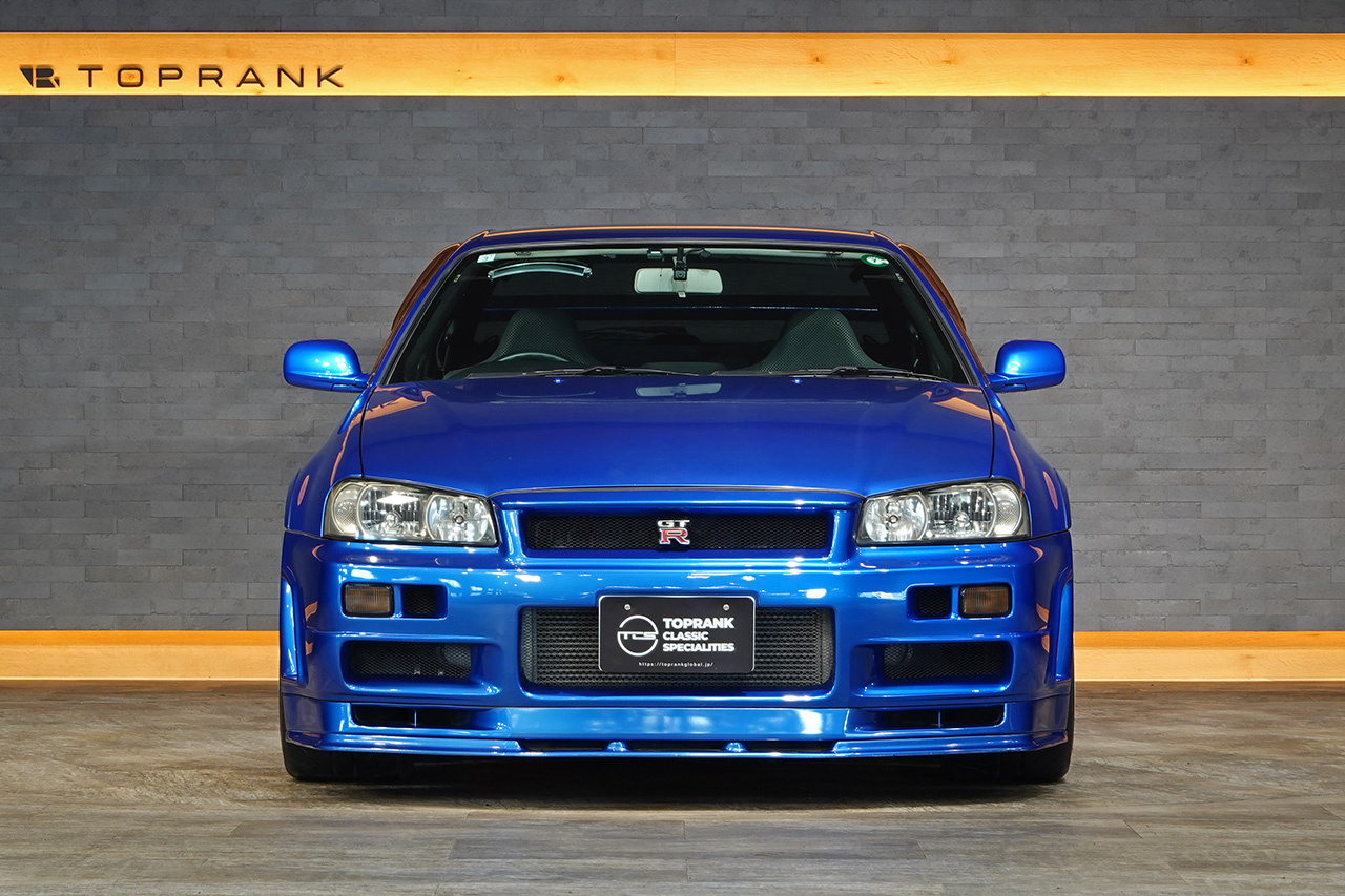 1999 Nissan SKYLINE GT-R BNR34 R34 Skyline GT-R V-Spec, TV2 Bayside Blue, Nismo S-Tune Front Bumper, Enkei 18 Inch Wheels